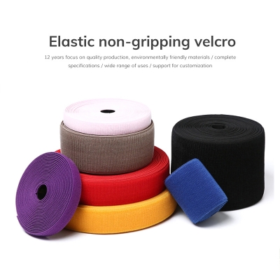 Elastic non-gripping velcro